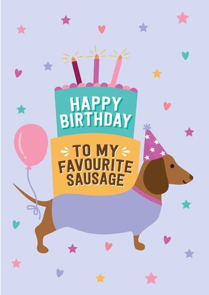 sausage Dachshund Birthday Card 12873 created by Blush & Blossom 