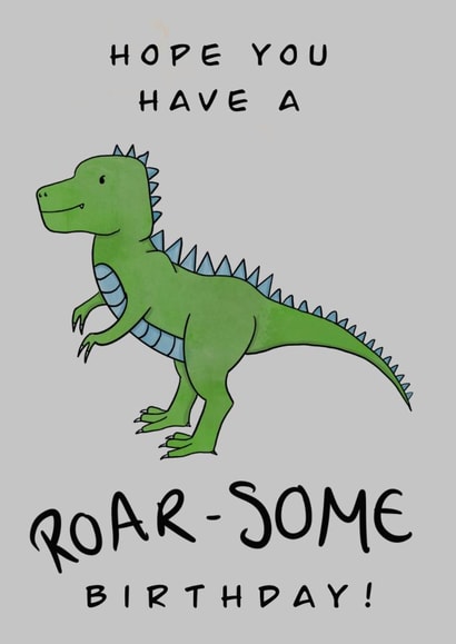 Dinosaur  Trex Birthday Card 20932 created by Acorn Illustrations 