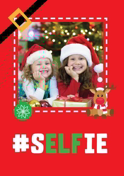 Cute Christmas Card - Selfie - Pun created by Filthy Sentiments
