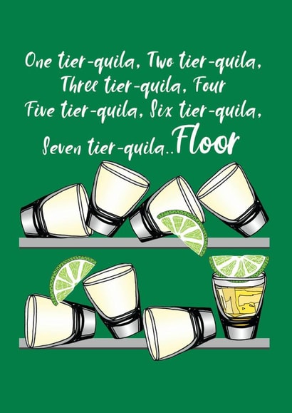 rhymes tequila Birthday Card 13865 created by Hatched Art