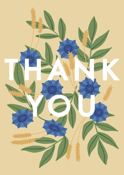 floral flowers Thank You Card 18767 created by Wandering Studio Co.