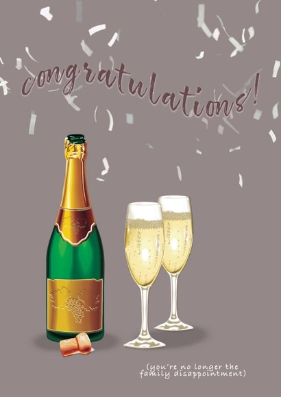 Alcohol Disappointment Congratulations Card 41280 created by cardsbysoph