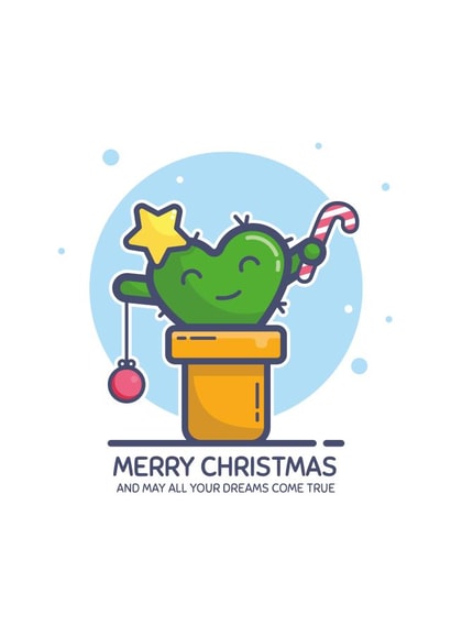 bauble cacti Christmas Card 43700 created by Evgenia Balchinova
