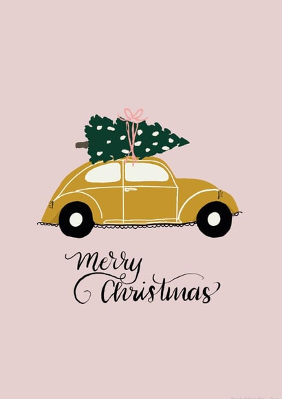 car tree Christmas Card 20934 created by Elle Barclay