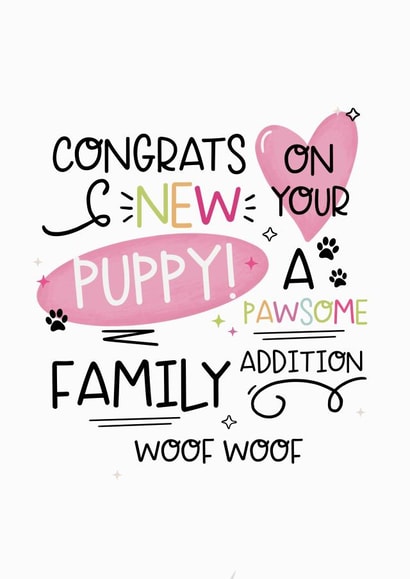 New puppy card  1001 created by Lucy Rose Party
