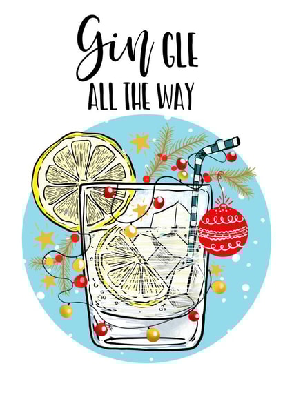 Alcohol Drinking Christmas Card 40616 created by The Arty Apples Limited