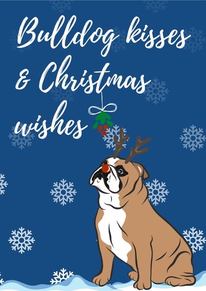 bulldog kisses Christmas Card 46195 created by Hey Bert