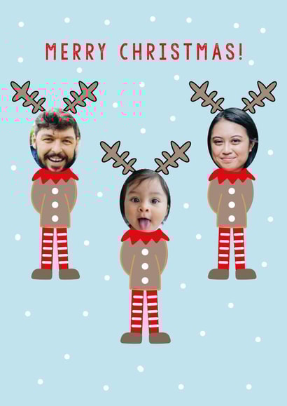Cute Christmas Card - Elves - Reindeer Ears created by Megan Claire