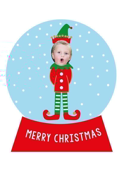 Cute Christmas Card - Snow Globe - Elf created by Megan Claire