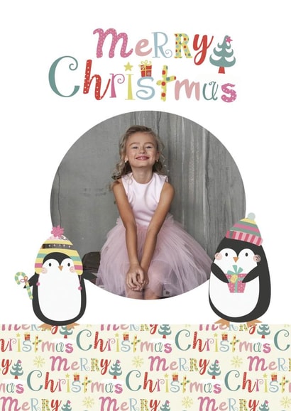 Cute Christmas Card - Penguins - Hats created by Giddy Kipper