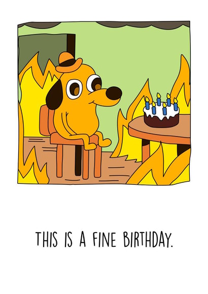 dog burning Birthday Card 11720 created by Rishi