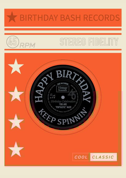 record vintage Birthday Card 19168 created by Claire Beetham-Davies