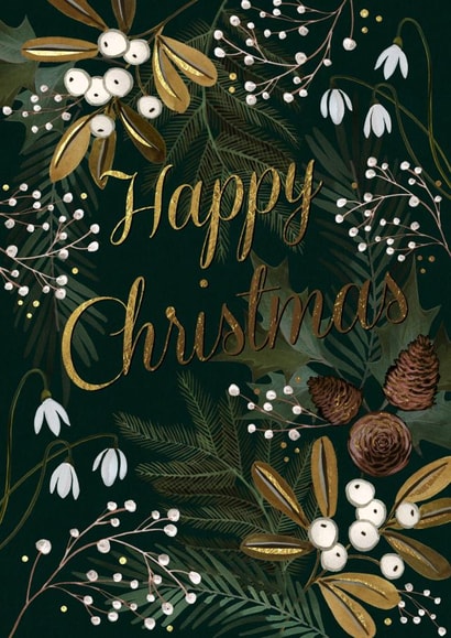 traditional mistletoe Christmas Card 35433 created by Victoria Nelson