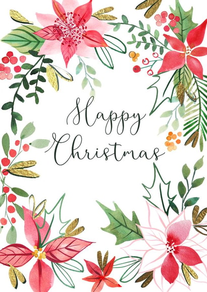 watercolour gold Christmas Card 35440 created by Victoria Nelson