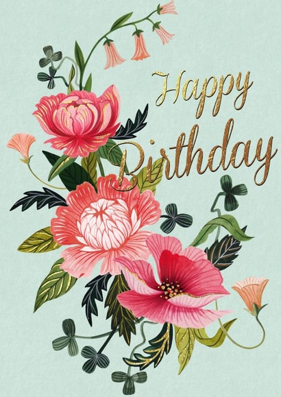 Pretty Birthday Card - Flowers - For Her created by Victoria Nelson