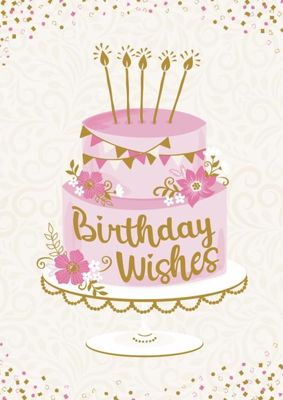 Traditional Birthday Card - Cake - Birthday Wishes created by Tanya Laporte Designs