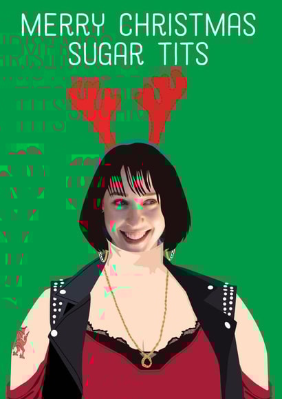 Rude Personalised Nessa Christmas Photo Card - Gavin And Stacey - Merry Christmas Sugar Tits created by Kyleigh Orlebar