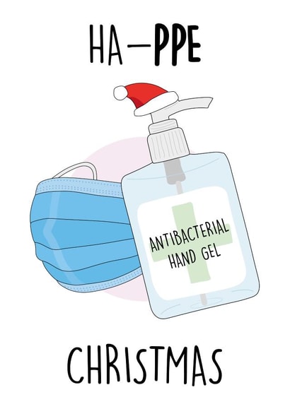mask antibacterial Christmas Card 46328 created by Emerald Cards