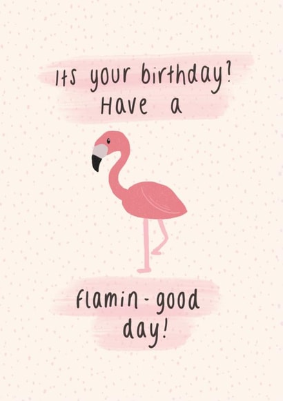Flamingo Bird Birthday Card 20179 created by Lottie’s Art