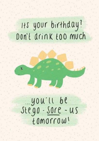 Dinosaur Stegosaurus Birthday Card 20180 created by Lottie’s Art