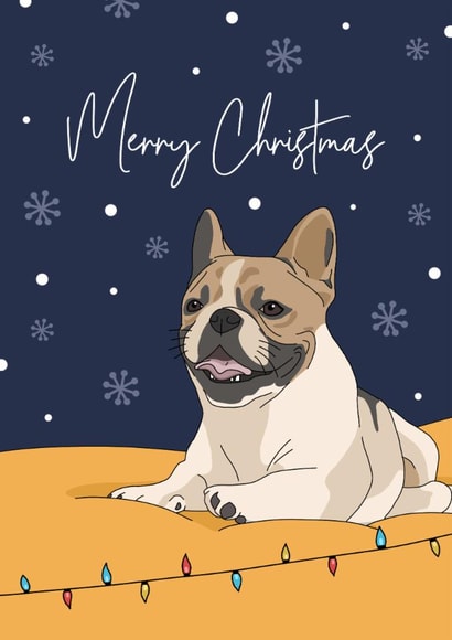 French Bulldog Christmas card created by Evie Garnett Designs