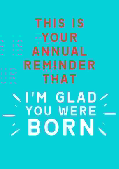 annual reminder born Birthday Card 14738 created by George De Harpon