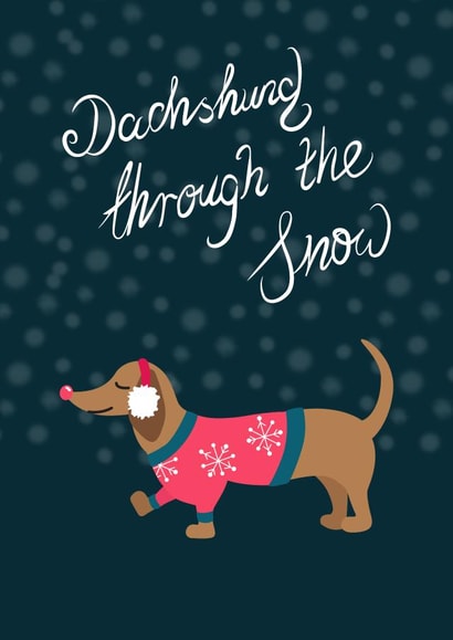 dog dachshund Christmas Card 34325 created by Michelle Grace
