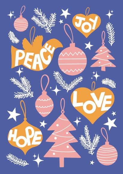 Bauble Hope Christmas Card 42789 created by Cathy Cornish