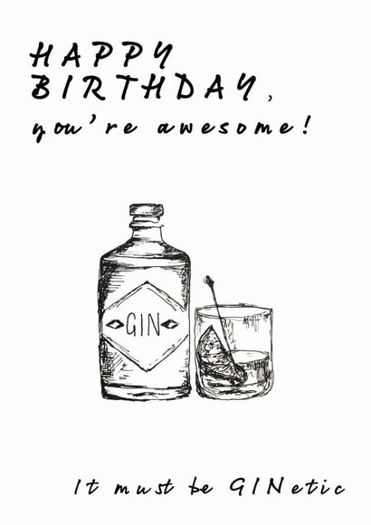 gin alcohol Birthday Card 7976 created by Pickalily Card Creations