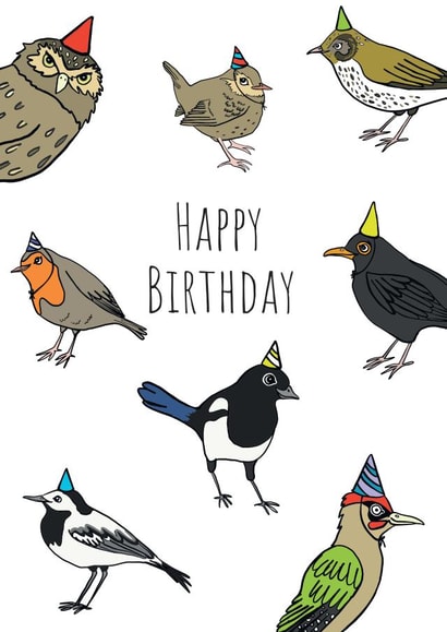 Garden Birds Birthday Card created by Send Salutations