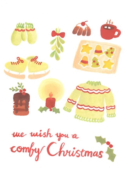 Winter painting Christmas Card 44457 created by Naomi Karsudjono