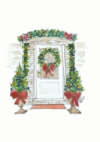 front door Christmas Card 20980 created by Paola Portello