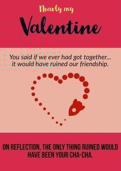 nearly friendship Valentines Day Card 39655 created by Joke With A Jab