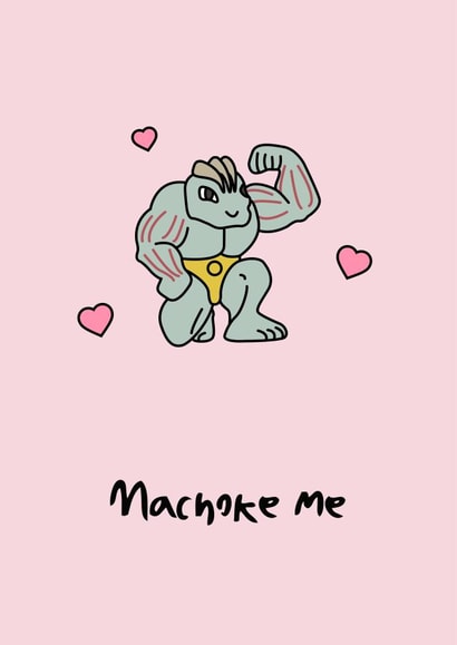 machoke pokemon Valentines Day Card 11722 created by Rishi