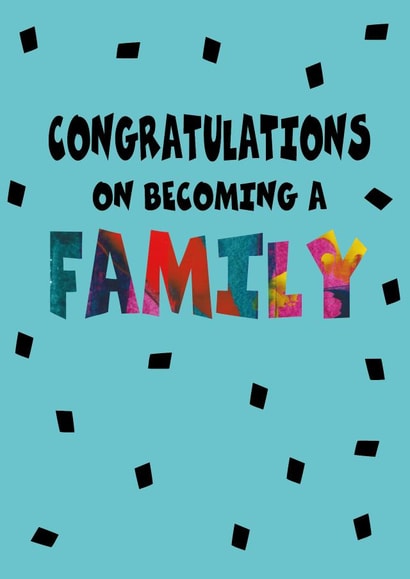 Colourful Abstract Text Adoption Family Card created by size3art
