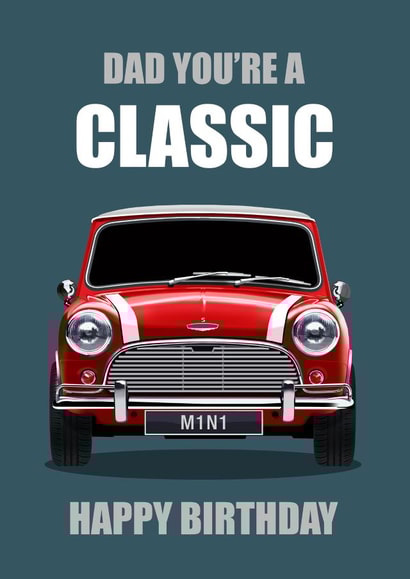 mini car Birthday Card 18467 created by RetroMotion Artwork