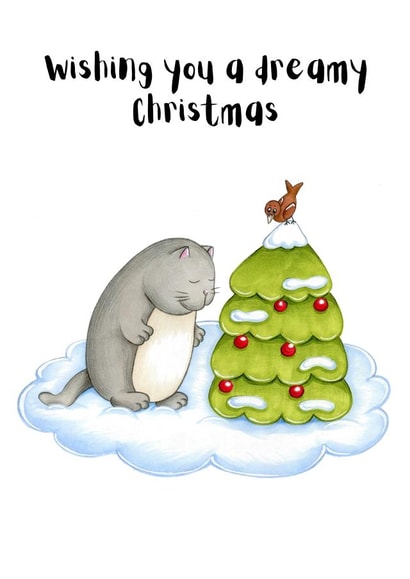 Bird Wishing Christmas Card 41810 created by Liliya Lukyanova