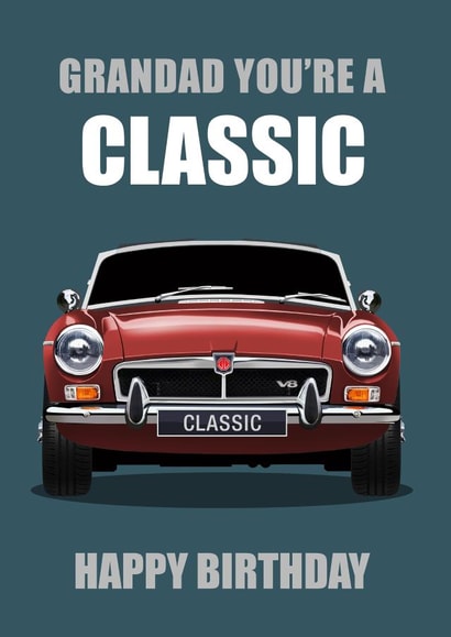 Birthday For grandad Classic MG Sports Car created by RetroMotion Artwork