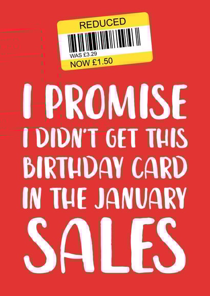 January typography Birthday Card 4166 created by The Cake Thief