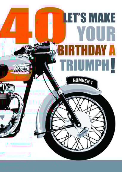male motorbike Birthday Card 18468 created by RetroMotion Artwork