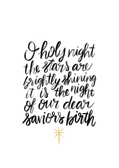 Hand-lettered Christmas Card - O Holy Night created by Reba Renee