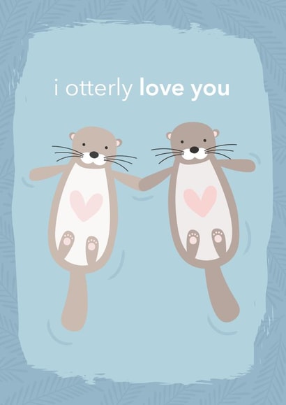 otter animals Valentines Day Card 16014 created by Laura