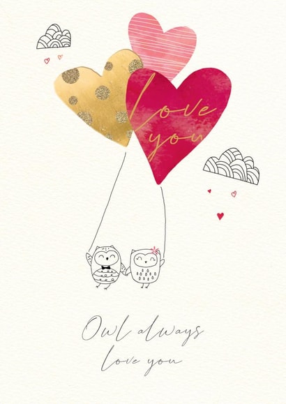 heart owl Valentines Day Card 19191 created by cory reid