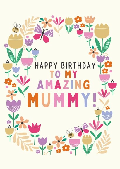 Amazing mummy floral birthday card created by Sarah Corcoran