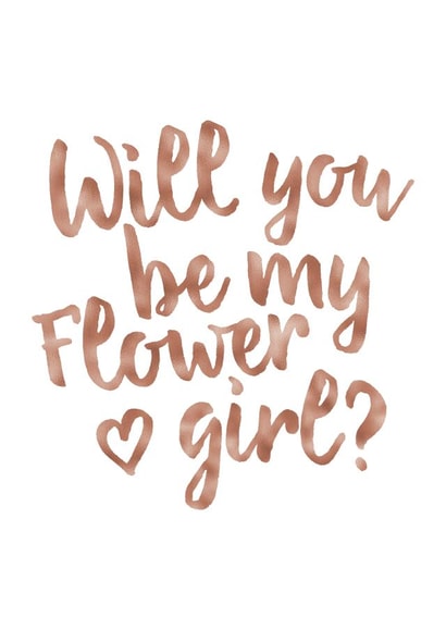 Flower Girl Proposal Card - Will You Be My Flower Girl - Rose Gold Wedding Card created by Wild Moon Wedding Stationery