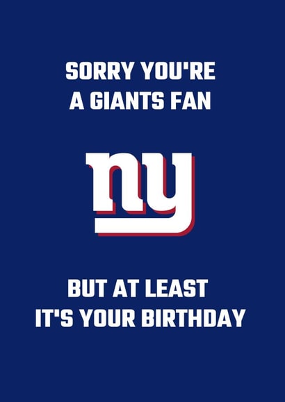 New york giants NFL Birthday Card 20988 created by Nat Yeo