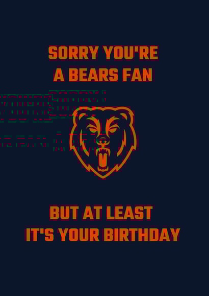 chicago bears nfl Birthday Card 20989 created by Nat Yeo