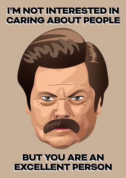 not interested caring Card 13594 created by Scott Harris