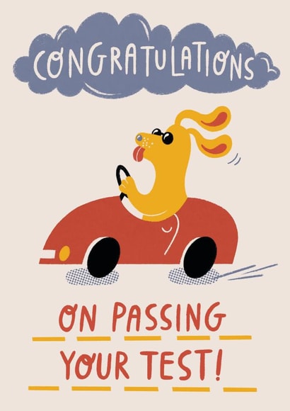 dog car Congratulations Card 5432 created by Nic Farrell