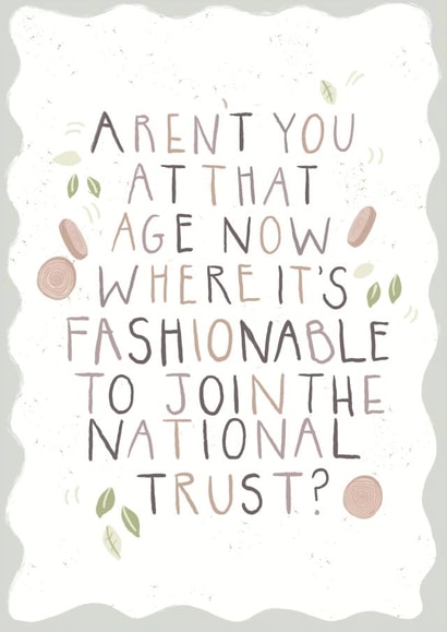 National Trust Wood Birthday Card 14810 created by Hot Dog greetings